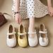 French Beautiful Silver Single Shoes Women's Spring And Summer Ballet Shoes Flat All-match Skirt Mary Jane Shoes_vogvips.com