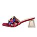 704323 Hot Selling Summer Sandals For Women 2024 New Style Square Head Middle Transparent Heel Strap Weaving Shoes_vogvips.com