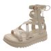 Fairy Style Sandals Female French Niche Thick-soled Heightened Cross-strap High-top Roman Shoes_vogvips.com