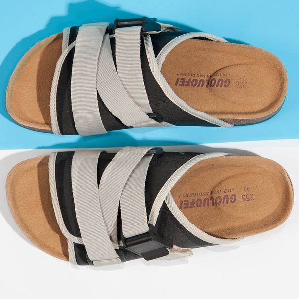 Men's Casual Summer Sandals With Round Toe Low-Cut Breathable Mesh Fabric Lightweight Comfortable Beach Slides For Outdoor Walking_vogvips.com