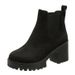 2025 Autumn Winter Single Martin Thick Sole British Style Round Toe Short High Heel Women's Boots_vogvips.com