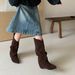 Chunky Leg Pleated Slouch 2025 Autumn Winter New Pointed Toe Over-the-Knee Long Boots_vogvips.com