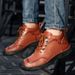Martin Boots Men's Breathable Men's Sports Short Boots Strap Large Size Leather Shoes_vogvips.com