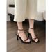 French Sandals For Women New Fashion Ladies High Heeled Stilettos With Skirt Shoes_vogvips.com