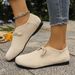 Women's Slip-On Flats With Wool Lining - Comfortable Round-Toe Loafers For Casual & Business Wear (Black/Beige, Sizes 36-43)_vogvips.com
