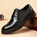 2025 Autumn New Men's Leather Business Dress Blok Loafers Work Wedding Trendy Shoes Men_vogvips.com
