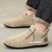 Men's Zipper Chelsea Slip-On Sneakers 2026 Breathable Boots Khaki Skate Shoes Non-Slip Durable Casual Athletic Footwear_vogvips.com