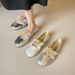Flower Flat Single Shoes Female French Fairy Style Ballet Shoes With Skirt Mary Jane Shoes_vogvips.com