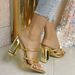 European And American Cross-Border New Niche Style Elegant Square-Toed Colorful Shallow One-Strap Irregular Heel Super_vogvips.com