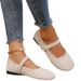 Mary Jane Flat 2024 Spring Autumn New Large Size French Retro Single With A Buckle Strap And Shallow Cut Small Leather_vogvips.com