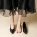 Hot-Selling Single Thick Heel 2025 New Fairy Style Boat Shallow Mid-Heel Mom Size Women's Grandma Shoes Versatile_vogvips.com