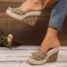plus Size Women's Fashion Sandals European American Style Wedge Heel One Strap Peep Toe_vogvips.com