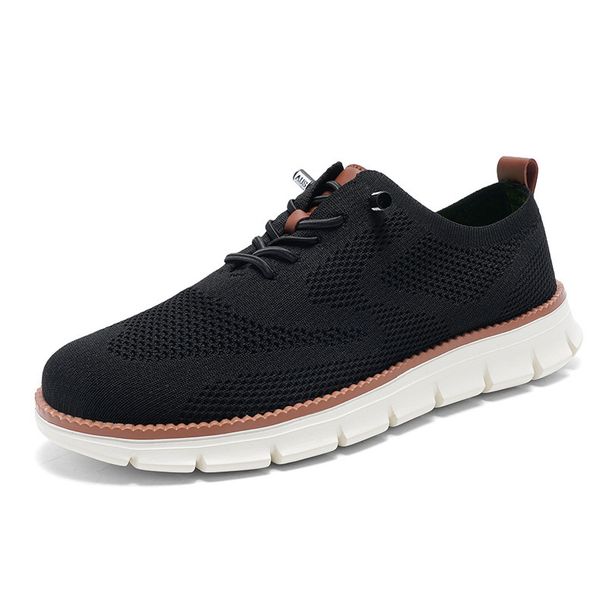 Cross-Border Hot-Selling Fashion Lightweight Running Lace-Up Sports Casual Shoes Breathable Flyknit Loafers Men's Large_vogvips.com