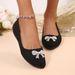 Cross-border French-style Flat For Women, New Spring-summer Versatile Loafers, Black Bow-tie Shallow Single Shoes_vogvips.com