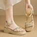 Fairy-style One-strap For Women, New Summer Outdoor Platform Thick-soled Wedge Roman Shoes To Pair With Skirts, Beach_vogvips.com