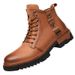 European Warm Series 2025 Autumn Winter Martin Men Trendy Versatile Genuine High-top British Style Yellow Leather Boots Workwear Men's Shoes_vogvips.com