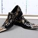 European Syle Poined Iron Oe Personalized Casual Leaher Plus Size Fashion Cowhide Prined Rendy Men's Shoes, Low_vogvips.com