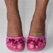 Mesh Wedge Heel Mules Women Round Toe Crystal Flower Decor Slip-On Hollow High Heeled Banquet Party Dress Slippers_vogvips.com