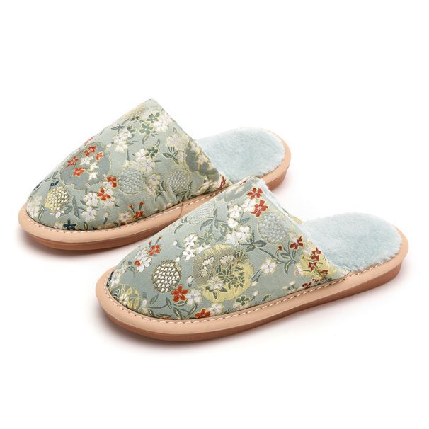 New Chinese-style Cotton Slippers For Women, Autumn And Winter, Home Use, Indoor, Non-slip, Warm_vogvips.com
