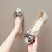 Women's Summer Bowknot Flats, Flat Square-Toed Shallow Slip-On Loafers, Elegant Gentle Shoes For Spring And Autumn_vogvips.com