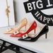 638-AK50 European And American Style Party Shoes, Thin Heel, Shallow Mouth, Pointed Toe, Patent Leather, Side Cutout,_vogvips.com