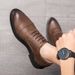 Euro Step Brogue Trendy Men's Casual Business Formal Leather Large Size Nightclub Wedding Shoes_vogvips.com