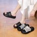 Ladies' Home Slippers One-word Fashion Personalized Slippers Can Be Worn Outside Slippers Beach Slippers Roman Shoes_vogvips.com