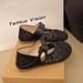 Hollow Lace Mary Jane Clogs For Women, Flat Soft Sole Slip-On Shoes, New Summer Versatile Comfortable Single Shoes_vogvips.com