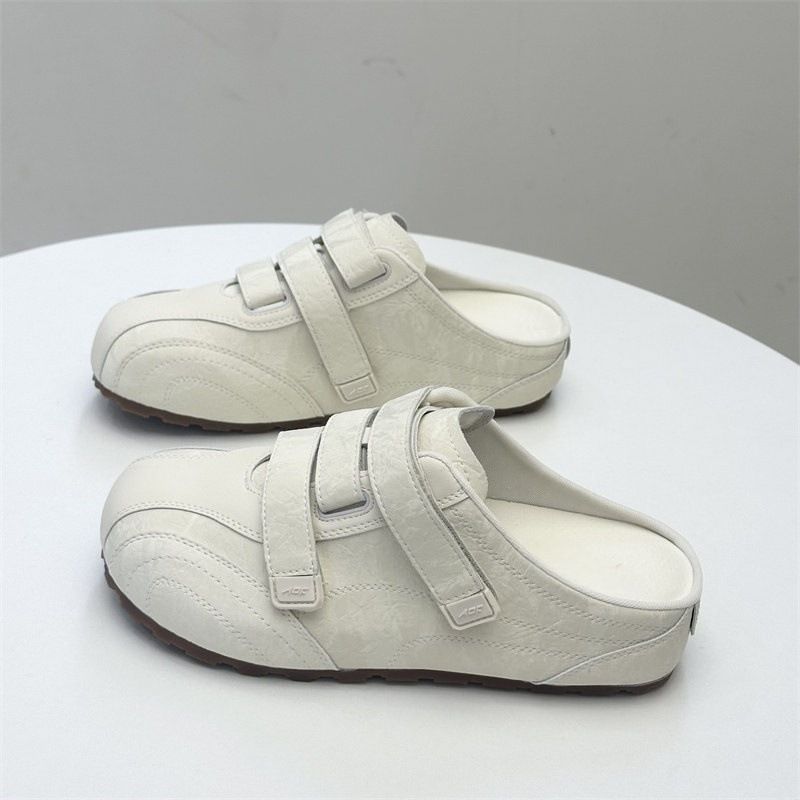 2026 Summer New Style Velcro Closed-Toe Half-Slipper Women's Shoes For Outdoor Wear, Retro_vogvips.com