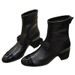 C Home Xiaoxiangfeng Bow Short Boots Women's Autumn And Winter French Versatile Coarse Heel Princess Style Back Zipper Single Boots_vogvips.com