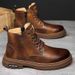 European Warm Series Martin New Autumn High-top British Style Shoes Fashion Trend Versatile Workwear Men's Short Boots_vogvips.com