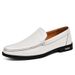 Large Size 46 Loafers For Men, British Style Casual White Shoes, Business Formal Slip-On Hollow Breathable Leather Shoes_vogvips.com