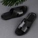 Men's Slip-on Open Toe Flat Flat Dock Layer Cowhide Beach Shoes Summer Slippers Jaadu_vogvips.com