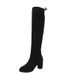35-43 Over-the-Knee Stretch For Women, High Heels, New Autumn Winter Large Size Lace-Up Suede Slimming Long Boots_vogvips.com