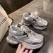 Kids' Shoes Girls' Sneakers Silver Children's Dad Shoes New Autumn Girls Breathable Casual Shoes Mesh Running Shoes_vogvips.com