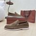 New New Summer Genuine Leather Comfortable Casual Shoes, Flat Round-Toe Slip-On Loafers, Couple Shoes_vogvips.com