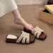 French Pearl Flat Bottom Sandals for Women Summer Outdoor Wear New Style Fairy Small Fragrance Fashion Beach Slippers_vogvips.com
