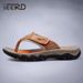 Cow Lathr Outdoor Slipprs Non-slip War-rsistant Mn's Flip Flops Summr Casual Shos For Mn Bach Sandals Plus_vogvips.com