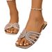Summer 2026 Rhinestone Flat Slippers for Women European American Style Fashionable Cross-Over Flip Flops plus Size Women's Shoes_vogvips.com