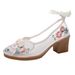 High Heels, Embroidered Cloth Cow Tendon Soles, Women's Shoes Can Be Paired With Gauze Skirts, Qipao, Tea Clothes, And_vogvips.com