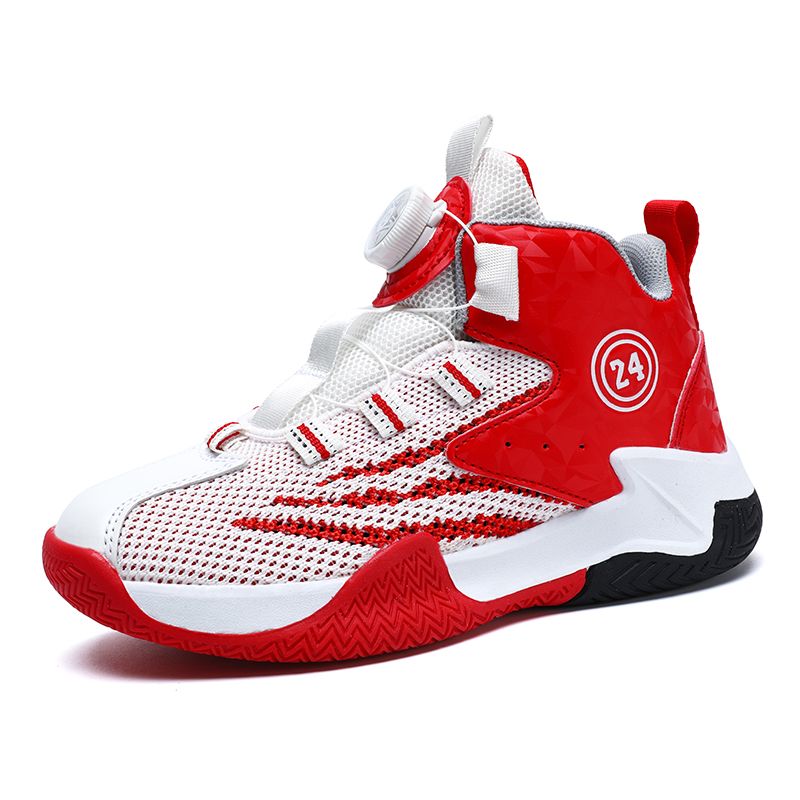 Summer Flyknit Mesh Breathable Rotating Basketball Children's Sports Shoes_vogvips.com