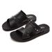 Mens Sandals 2025 New Leather Thick Bottom Beach Summer Outdoor Dad Anti-slip Dual-purpose Slippers_vogvips.com