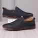 Euro Step Summer Handmade Lace-up Slip-on Soft Sole Casual Leather Shoes Men's Hollow Breathable Loafers_vogvips.com