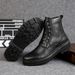 Men's Fur Boots Tooling Shoes Outdoor Martin Boots Mid-top Leather Boots Non-slip Casual Men's Shoes_vogvips.com