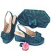 Women's Shoes Large Size Women's Shoes Birthday Party Shoes Small Wedge Heel Thick Sole Shoes With The Same Design Clutch Bag Diamond Flower_vogvips.com