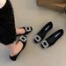 French Square Head Single Shoes Women's Shoes Early Spring Rhinestone Thick Heel Low Heel Shoes One Pedal Shallow High Heels_vogvips.com