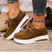 New Women's Lace-up Platform Shoes Air Cushion Thick Sole Comfortable Casual Loafers_vogvips.com