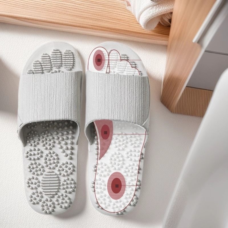 Men's Durable PVC Flip Flops Open Toe Massage Sole for Home Use And Shower Anti-Slip Acupressure Mat Summer Flip Flops_vogvips.com