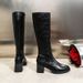 High Women's Long Women 2025 New Winter Knight Thick Heel Square Toe Brown Over-the-Knee Boots_vogvips.com