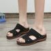 22 New Fashionable Personalized Shoes Large 44 Solid Color Thick Bottom Slippers Women's Sandals_vogvips.com